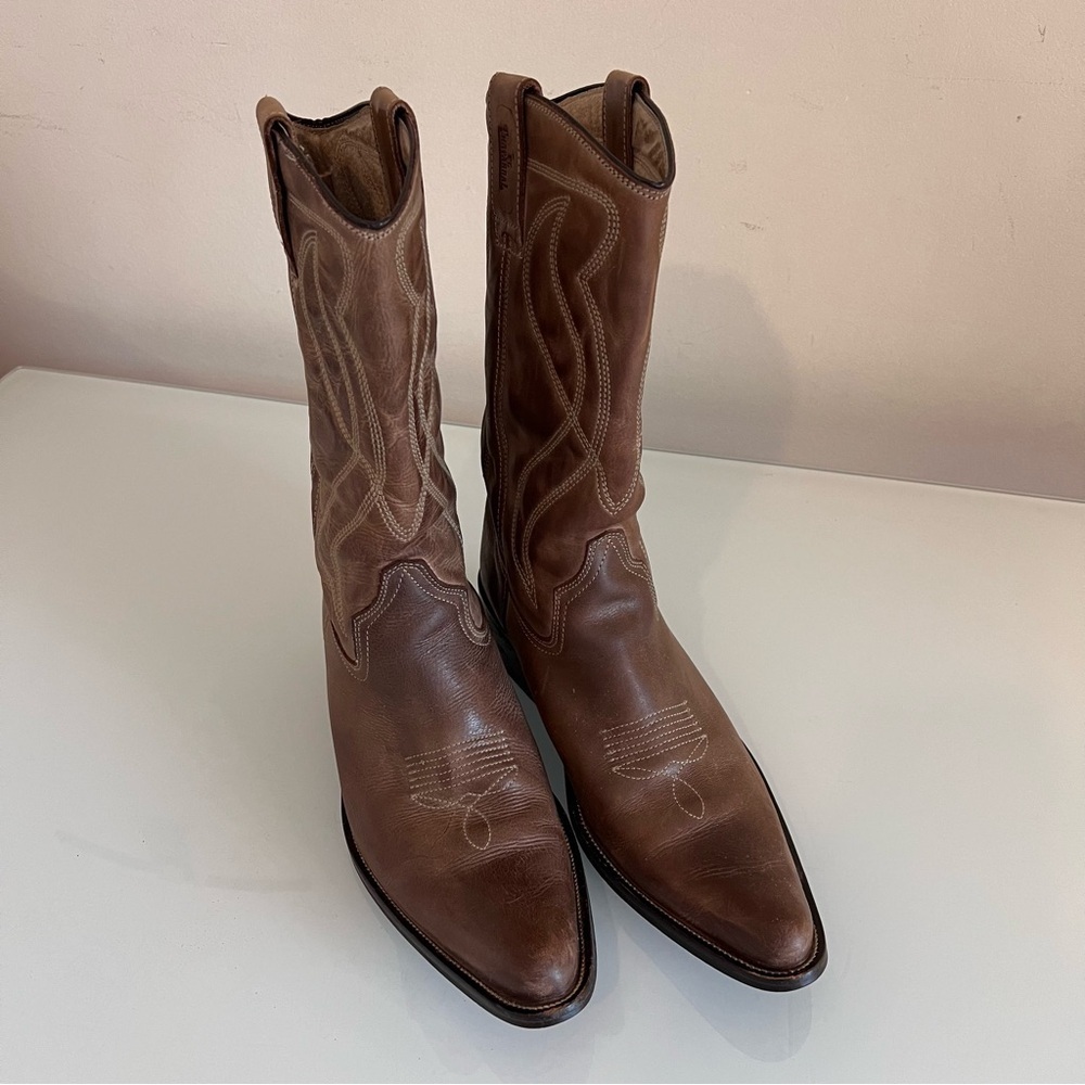 EL CHAPARRAL Cowboy Boots Leather Western Brown Size 11 Men Size 12.5 women - Picture 11 of 11
